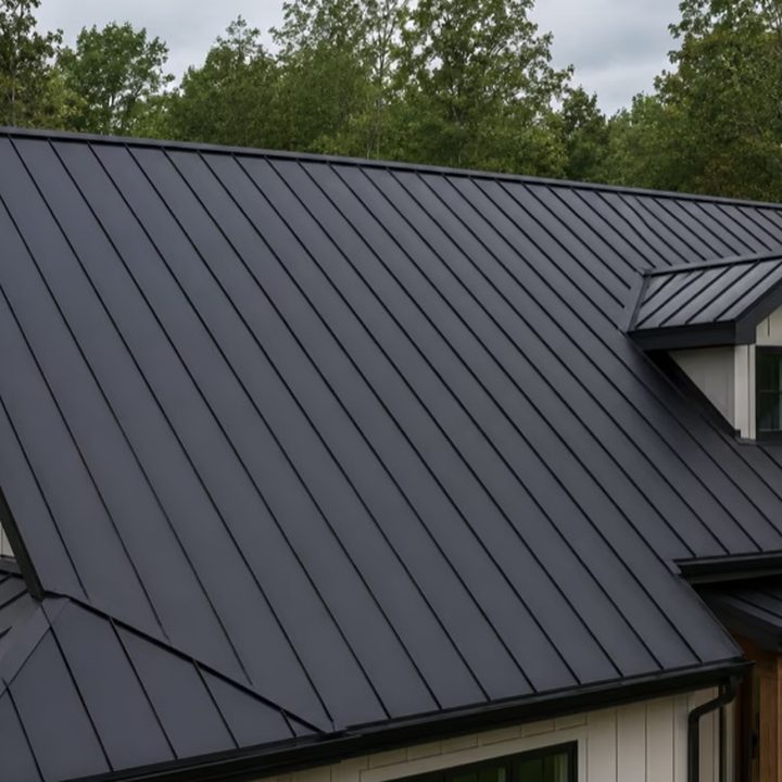 Standing-seam metal roofing texture